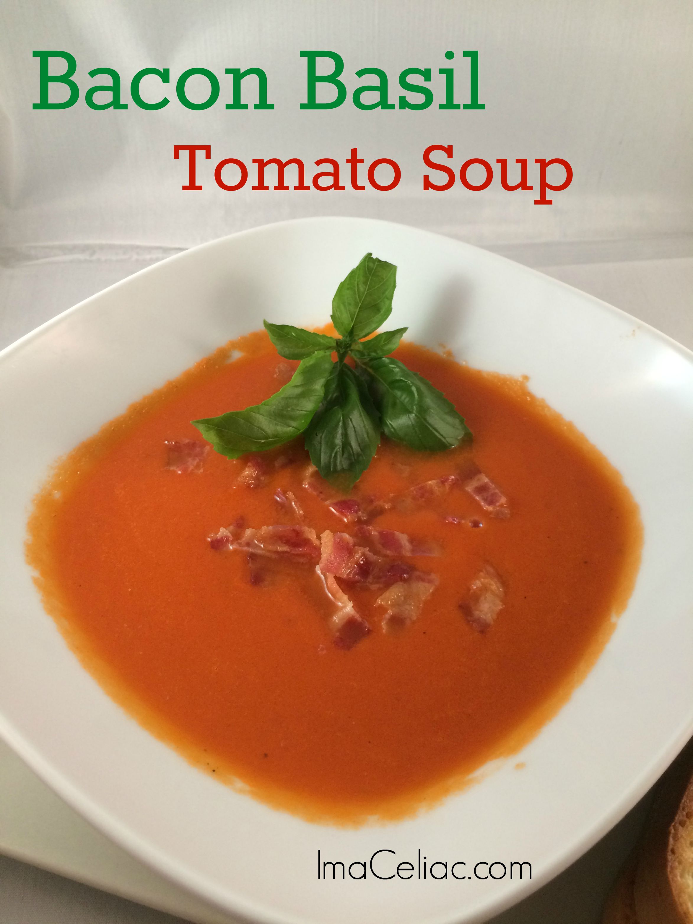 Easy Homemade Bacon Basil Tomato Soup, the perfect soup for a cool day