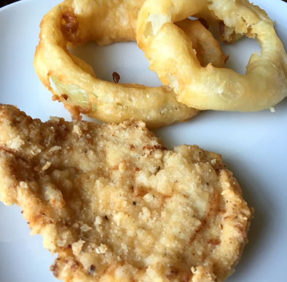 Gluten Free fried chicken and onion rings