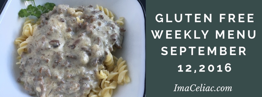 Gluten Free Weekly Menu Plan September 12